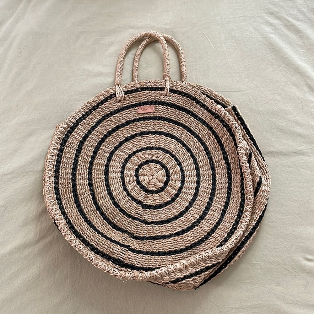 Handmade weekender circular tote bag